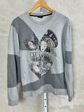 Roberto Cavalli Just Cavalli Gray Graphic Print Patchwork Sweatshirt M